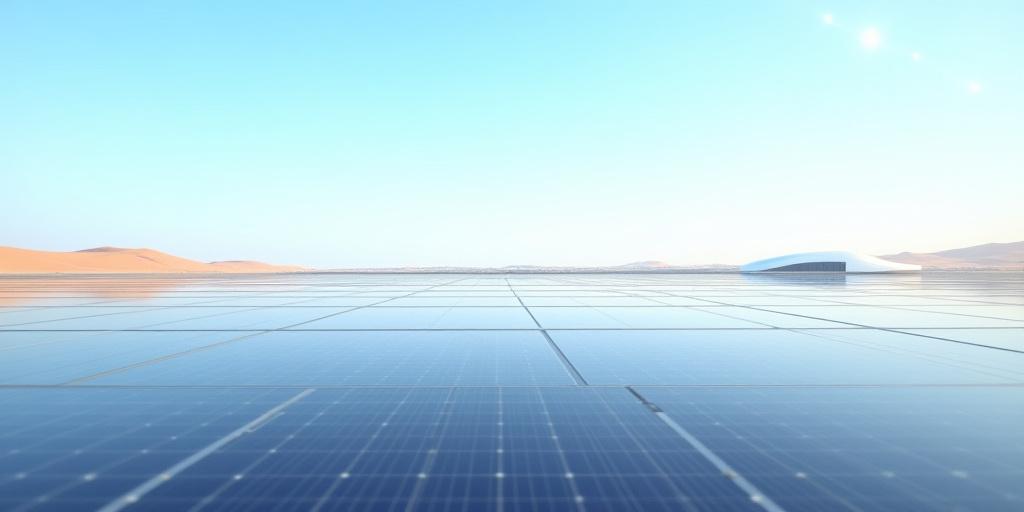 ألواح شمسية حديثة في بيئة تجارية سعودية